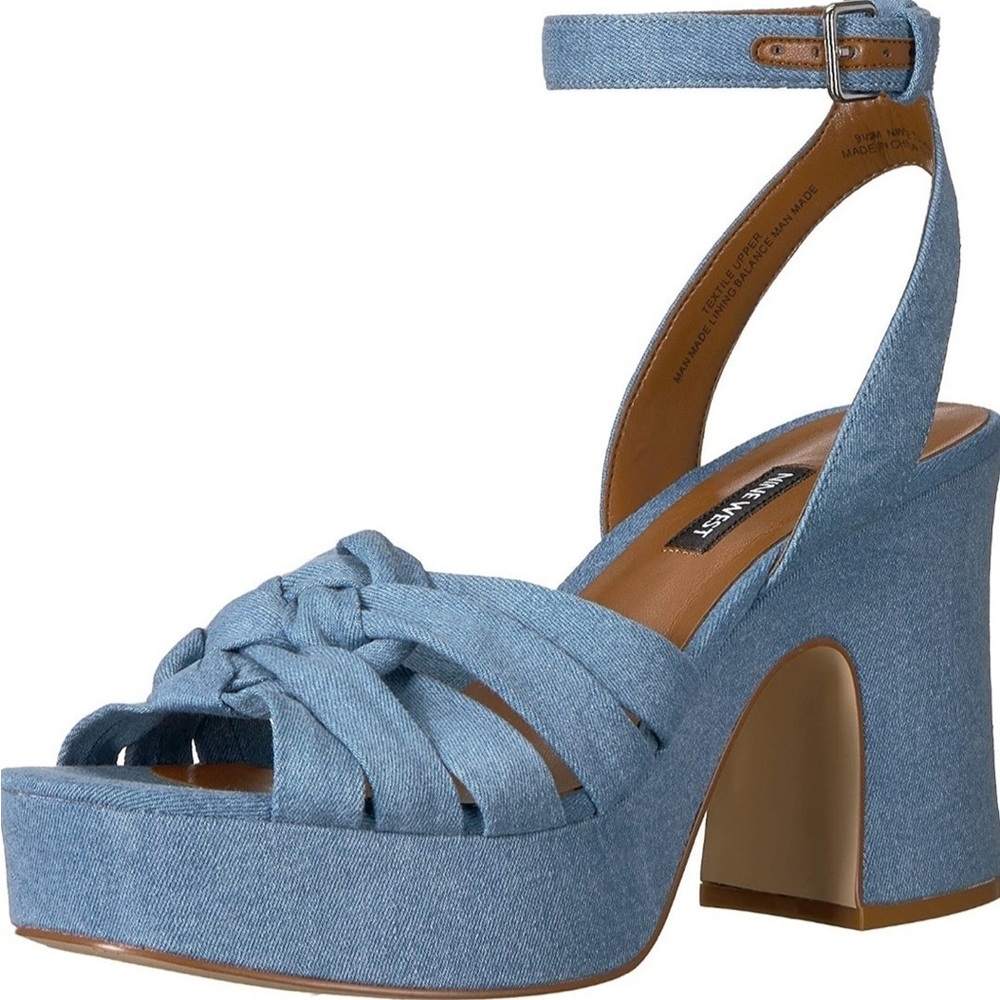 Nine West Denim Blue Platform Heels